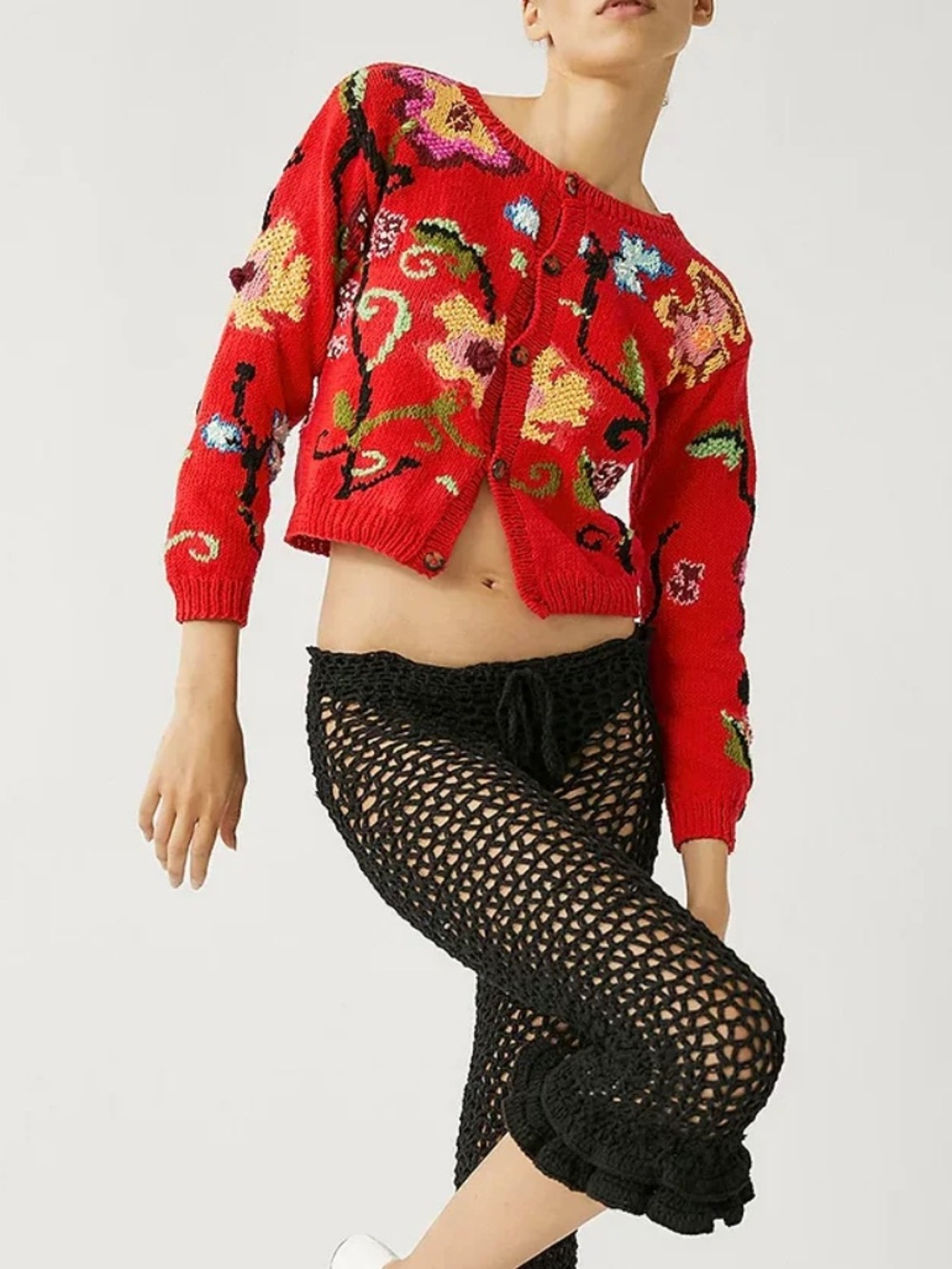 TACH Kamba Hand Knitted Floral Cardigan